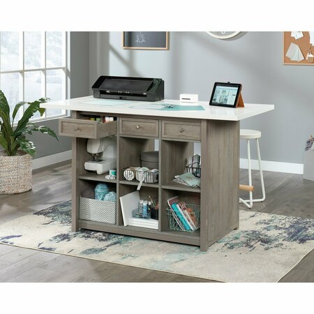 Sauder Craft Pro Series Work Table Myo , Melamine top surface is heat, stain, and scratch-resistant 427456
